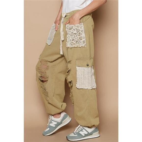 POL‎ Crochet Patch Distressed Washed Jeans - Picture 2 of 3